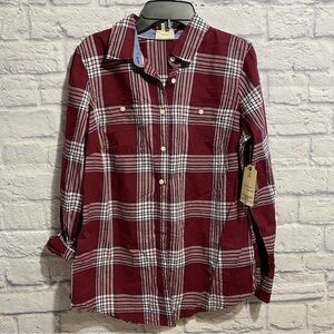 New St John’s Bay Plaid Shirt Petite Small
